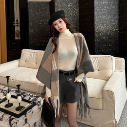 LS Retro Elegant Fashion Plaid Shawl Scarf Guangzhou Shisanhang 2026 Early Autumn New 9-010#