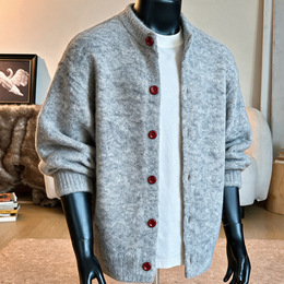 Button-Knit Cardigan Sweater Men's Spring and Autumn 2026 New Trendy Retro Old Money Style Men's Clothing Top Jacket